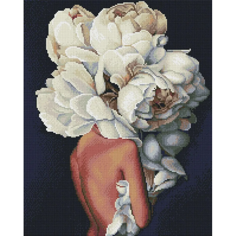 Набор алмазной вышивки ColorArt Дама с пионами 40*50 см. квадратные алмазы.