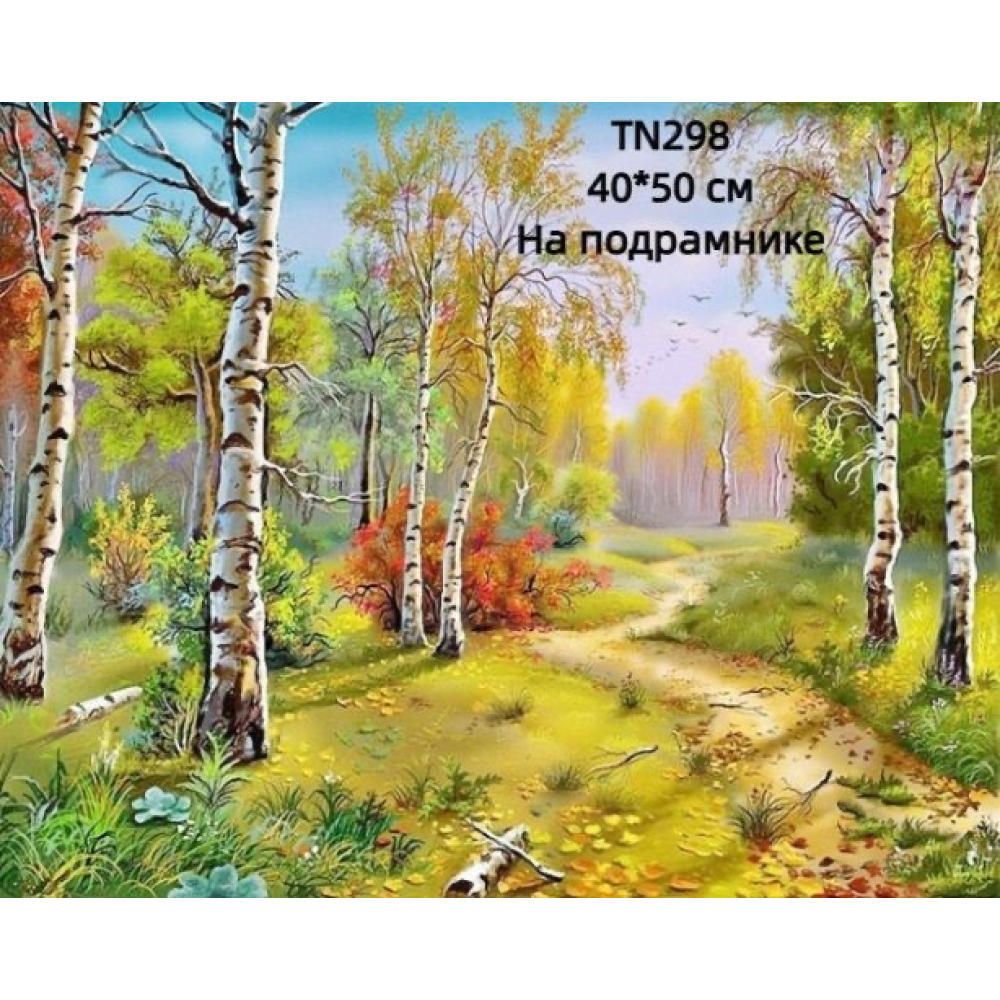 Березовий гай Алмазна мозаїка на підрамнику квадратні алмази 40/50