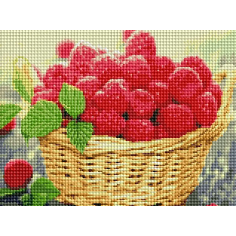 Алмазная мозаика ColorArt 30x40 Малина в корзине квадратные алмазы
