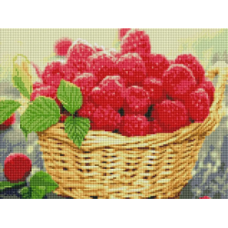 Алмазная мозаика ColorArt 30x40 Малина в корзине квадратные алмазы
