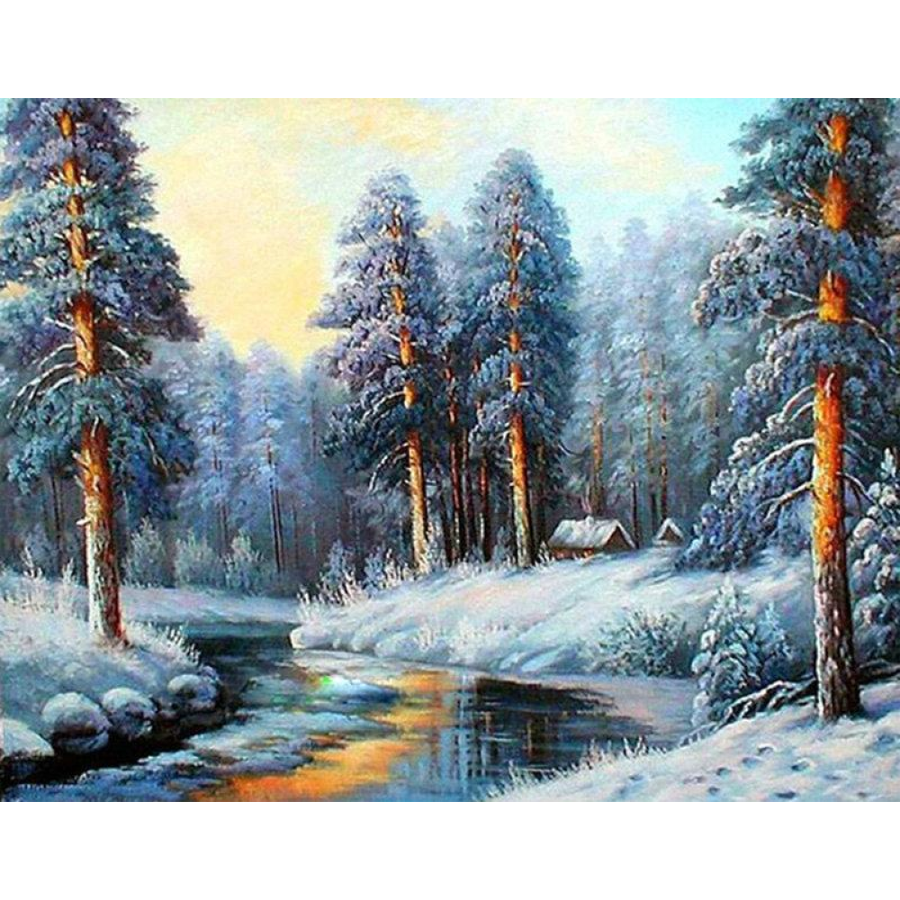 Алмазная мозаика “Волшебная зима“ 70*50см
