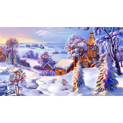 Алмазная мозаика “Зимний пейзаж“ 70*40см