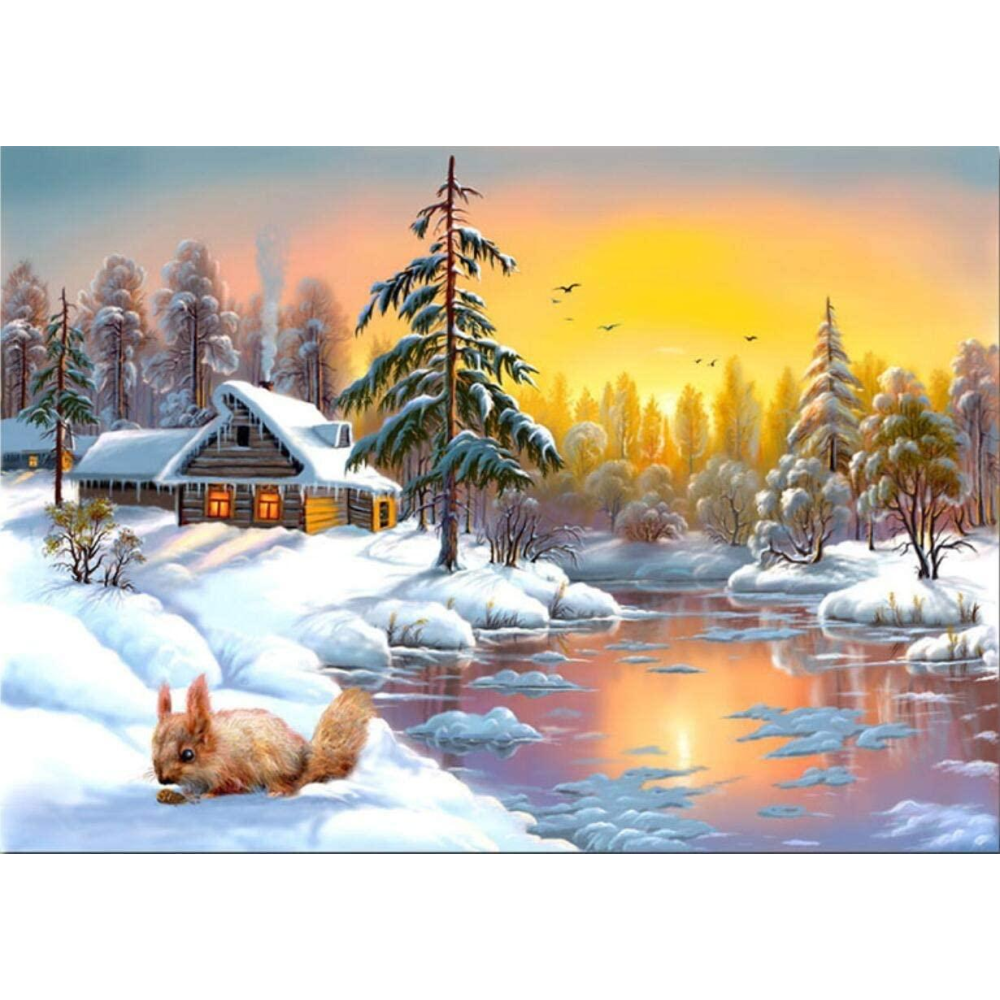 Алмазная мозаика “Зимняя пора“ 60*40см