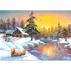 Алмазная мозаика “Зимняя пора“ 60*40см