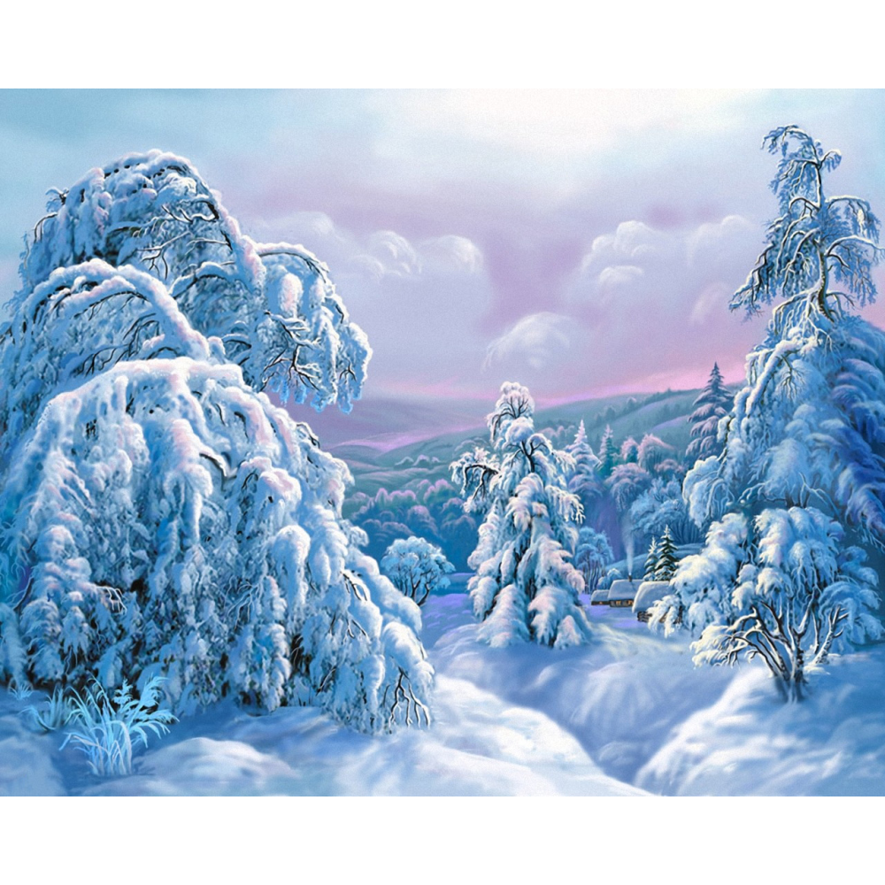 Алмазная мозаика “Зимний лес“ 60*48см