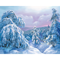 Алмазная мозаика “Зимний лес“ 60*48см