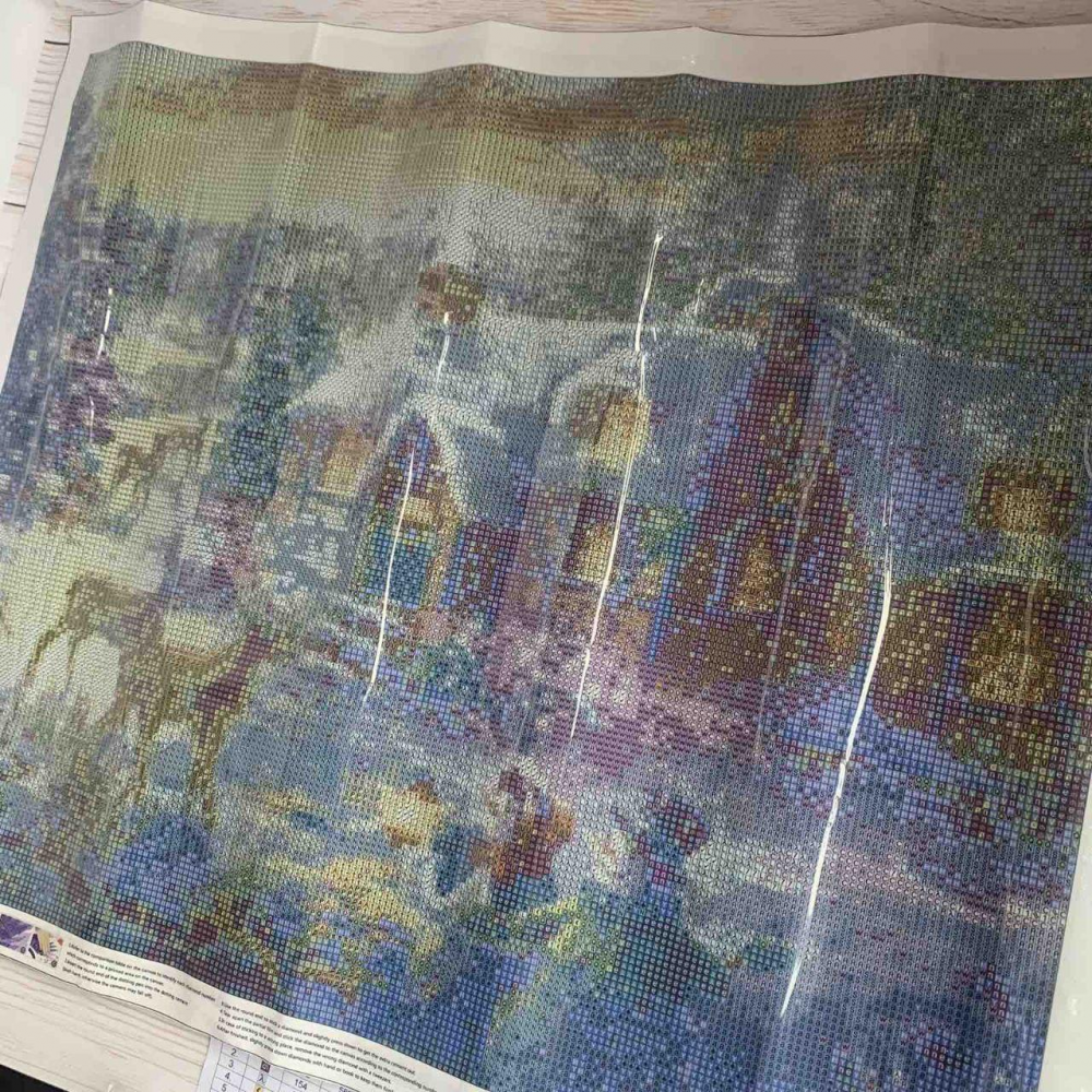 Алмазная мозаика “пейзаж“ 40*50 см с голограммными квадратными алмазами