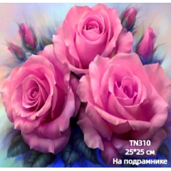 Рози 25/25 Алмазна мозаїка на підрамнику квадратні діаманти