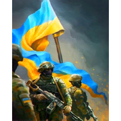 Алмазна мозаїка “Воїни захисники“ 40*50 см квадратні алмази